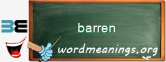 WordMeaning blackboard for barren